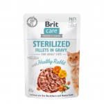 Brit Care Cat Fillets in Gravy Sterilized With Healthy Rabbit 85g Carton (24 Pouches)